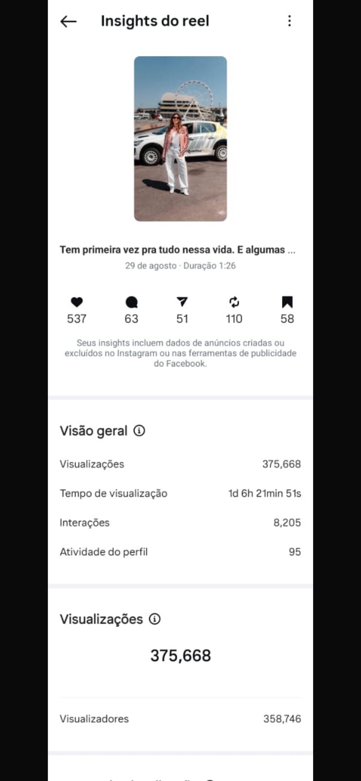 Insight do reel de Fernanda Paes Leme 1