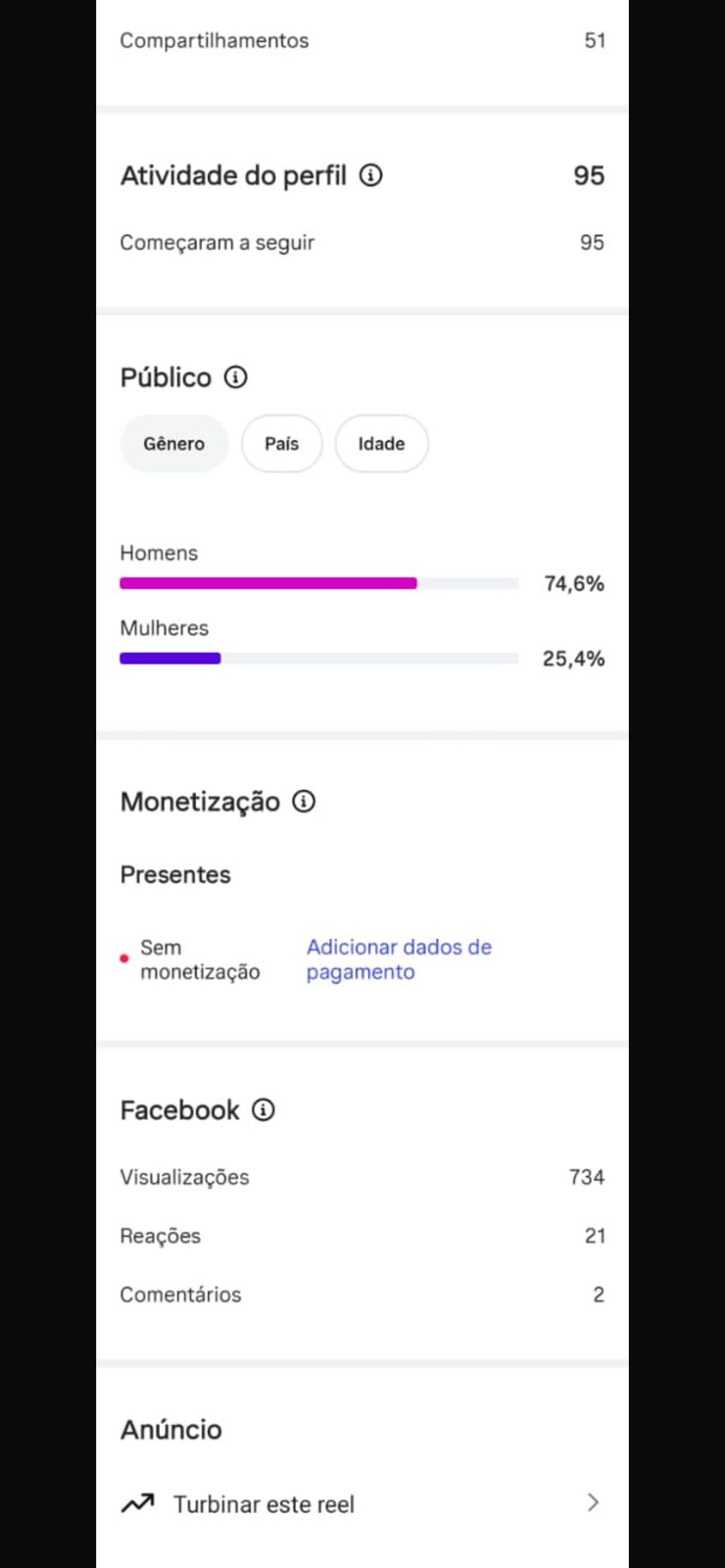 Insight do reel de Fernanda Paes Leme 2